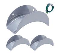 Relaxdays Portatubo da Parete, Set 3 Supporti per Tubi Giardino 30 m e 1/2", Sostegni in Metallo per Pompa Acqua, Grigio, Ferro