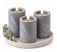 Relaxdays Set 3 cand. LED cemento