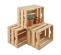 Relaxdays Set 3 cassette in legno vintage