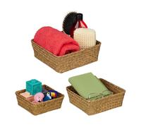 Relaxdays Set 3 cestini intrecciati in seagrass