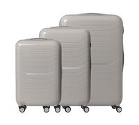 Relaxdays Set 3 valigie Guscio Rigido 4 Ruote Manico telescopico TSA Beige 75x48x29 cm
