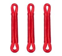 Relaxdays Filo Stendibiancheria per Esterno e Interno, Set 3, 20 m, Cavo Stendipanni Biancheria, in Acciaio e PVC, Rosso, 0,25 x 0,25 x 200 cm