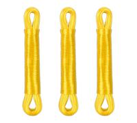 Relaxdays Filo Stendibiancheria per Esterno e Interno, Set 3, 20 m, Cavo Stendipanni Biancheria, Acciaio e PVC, Giallo, Poliestere, 0,25 x 0,25 x 200 cm