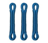 Relaxdays Filo Stendibiancheria per Esterno e Interno, Set 3, 20 m, Cavo Stendi Panni Biancheria, Acciaio e PVC, Blu