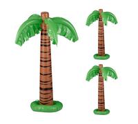 Relaxdays Palma Gonfiabile, Set da 3 Decorazioni da Piscina, Galleggianti per Feste Estive, H: 80 cm, PVC, Verde Marrone