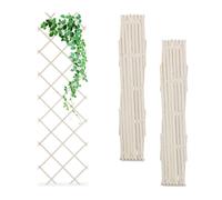 Relaxdays Grigliato in Legno per Rampicanti Allungabile 180x60 cm, Set 3 Tralicci Piante da Giardino e Balcone, Bianco, 180 x 60 x 1.5 cm
