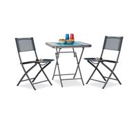Relaxdays Set 3x mobili giardino pieghevoli