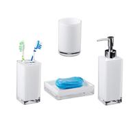 (TG. 4 Accessori) Relaxdays 10022586_49 Set 4 Accessori Bagno Bicchiere Igiene D