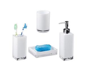 Relaxdays Set 4 accessori da bagno in vari colori