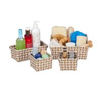 Relaxdays Set 4 cestini portaoggetti intrecciati