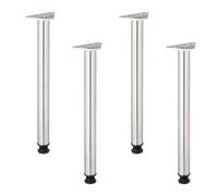 Gambe Tavolo Acciaio Inox Piedi Regolabili Mobili Base Scrivania 71 x 6 cm Set 4