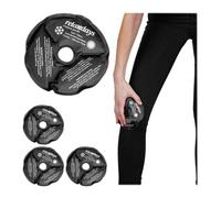 Relaxdays Fascia Ghiaccio per Ginocchio, Set da 4 Cuscinetti Termici per Terapia Caldo o Freddo, Riutilizzabile, Nere, Poliestere
