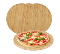 Piatto per pizza Tagliere rotondo Set di piatti 4 pz. Piatto in bambù Naturale