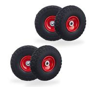 Relaxdays Set 4 ruote per carretti 3.00-4 piene