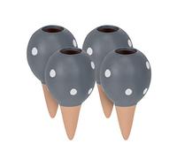 Relaxdays Set 4 Sfere da Irrigazione, Coni in Argilla da 100 ml, Piante e Fiori da Interni e Esterni, Grigio Terracotta, Ceramica