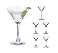 Relaxdays Set 6 Bicchieri da Martini, Calici da Cocktail Cosmopolitan e Long Drink, 140 ml cad., in Vetro, Trasparenti