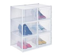 Relaxdays Set 6 Scatole di Plastica per Scarpe Fino al N 48 Scarpiera con Box