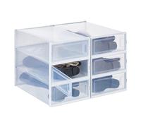 Relaxdays Set 6 Scatole per Scarpe e Stivali Fino N. 44,5, Box Organizer Impilab