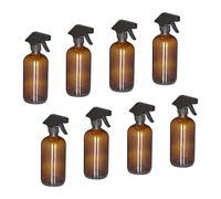 Relaxdays Spruzzino Nebulizzatore, Set 8, 500ml di Bottiglie Spray Vuote, Vaporizzatore Parrucchieri, Pulizia, Marroni, 21 x 9.5 x 7.5 cm