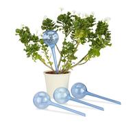 Relaxdays Set 8X Sfere per irrigazione, dosatori d’Acqua per Piante da Vaso, Ornamentali, Durata 2 Settimane, in plastica, Blu