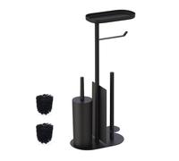 Relaxdays Set bagno con portarotoli e spazzola