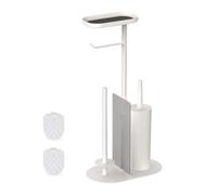 Set Piantana Bagno Porta Scopino Rotoli Carta Igienica PP Ferro HLP: 65x26x17 cm