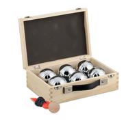 Relaxdays Set bocce con 6 sfere con box in legno