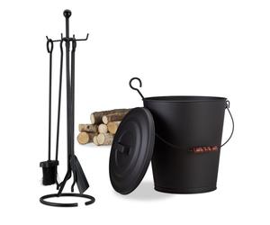 Relaxdays Set caminetto 6 accessori