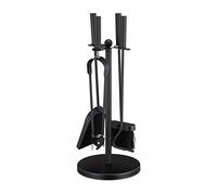Set attrezzi camino 5 pz. Nero opaco Set accessori camino Accessori per camino