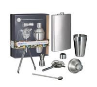 Relaxdays Set cocktail 5 accessori + fiaschetta