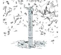 Relaxdays Set da 10 Cannoni spara coriandoli 40 cm, Carnevale, Idea Regalo Decorazione Matrimoni, gittata 6-8 m Metallici, Argento