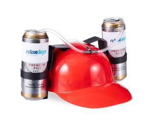 Relaxdays Set da 10 cappelli porta birra rossi