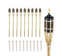 Relaxdays Set da 10 fiaccole da esterno alte 80 cm