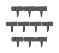 Relaxdays Recinzione da Giardino, Set da 10 Pareti, Bordure per Aiuole Aspetto Pietra, Plastica, HxL 10x25 cm, Antracite
