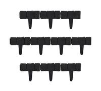 Relaxdays Recinzione da Giardino, Set da 10 Pareti, Bordure per Aiuole, Aspetto Pietra, in Plastica, HxL 10x25 cm, Nero