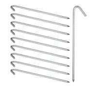 Relaxdays Picchetto XL per Tende, Set da 10, Ancoraggio Stabile, da Campeggio, L: 39cm, Acciaio Zincato, Argento