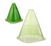 Relaxdays Set da 10 Protezioni per Piante, Coni Protettivi Antilumaca e Anti Gelo, HxLxP: 22 x 19 x 19 cm, in PVC, Verde