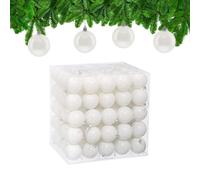 Relaxdays Palline di Natale, Set da 100 Palle Albero, Addobbi Natalizi, ∅ 6 cm, Sfere in Plastica Lucida, Bianco