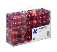 Relaxdays Set da 100 palline colorate di Natale
