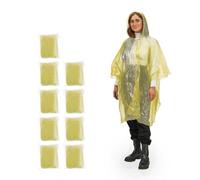 Relaxdays Set da 100 poncho antipioggia gialli