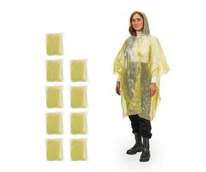 Relaxdays Set da 100 poncho antipioggia gialli