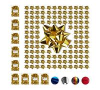 Relaxdays Set da 1000 Fiocchetti per Pacchetti Regalo, Autoadesivi, Stelle Decorative per Natale e Compleanni, Ø 5 cm, Oro