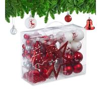 Decorazioni Albero Natale Addobbi Natalizi Plastica Palline Festa Colori Set 103