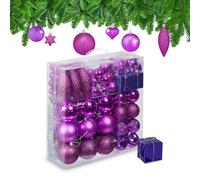 Palline Natale Addobbi Natalizi Palle Colorate Albero Sfere Set 110 Varie Misure