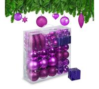 Relaxdays Set da 110 palline di Natale colorate