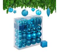 Relaxdays Set da 110 palline di Natale colorate