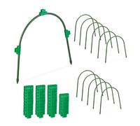 Relaxdays Archi per Tunnel Orto, Set da 12 con 40 Clip, per Serre e Letti Rialzati, Acciaio Pieghevole e Robusto, Verde, 31 x 33 cm