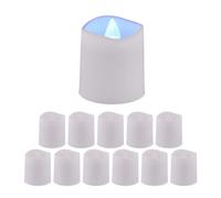 Relaxdays Bianca Candele a LED, Set da 12 Tea Lights Rotondi Luce Fredda, HxD 4,5x4 cm, Elettriche, Senza Fiamma