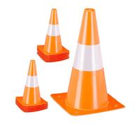 Relaxdays Set da 12 coni stradali arancioni