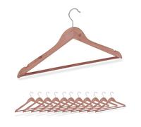 Relaxdays Grucce Appendiabiti, Set da 12 Appendini con Protezione Antitarme, Barra Appendi Pantaloni, Legno, Naturale